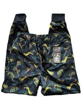 Ed Hardy Mens Jungle Tiger Print Pajama Lounge Pants Small Black NWT Y2K